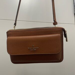 Kate Spade Brown Crossbody Bag with Gold Accents